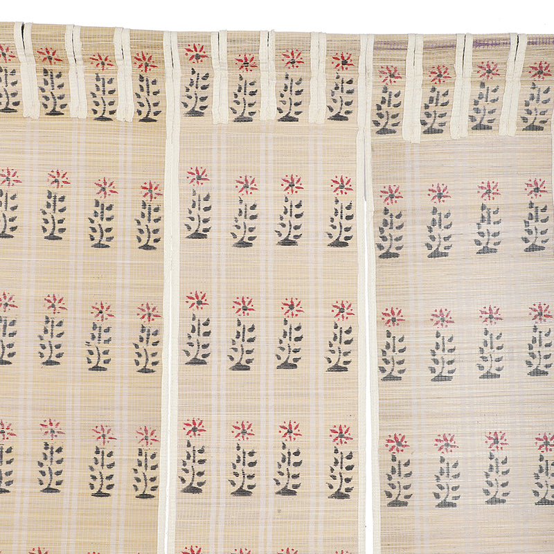 Forest Flow Three Panel Bamboo Curtain - Beige media 4