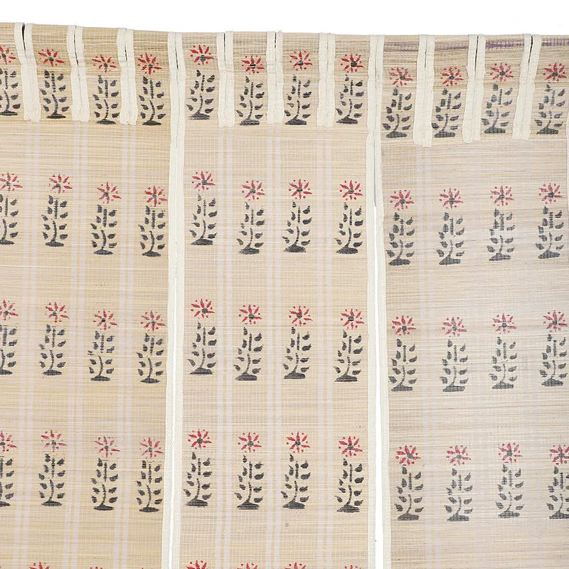 Forest Flow Three Panel Bamboo Curtain - Beige media 4