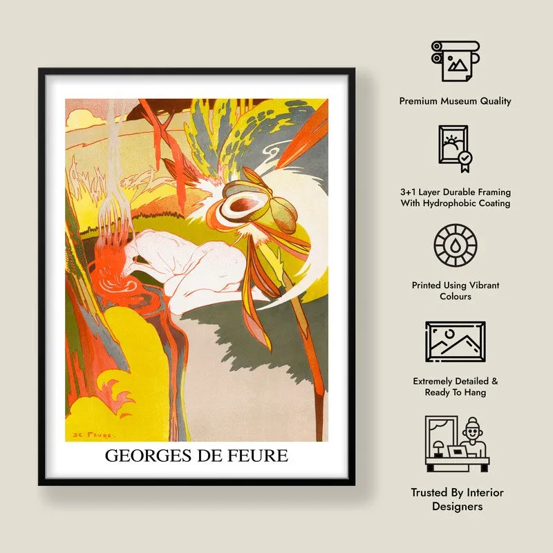 The Source Of Evil (La Source Du Mal) Georges De Feure Archival Canvas Wall Painting - Black Frame media 8