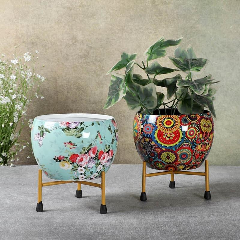 Bloom Blush Planter  With Stand - Set Of Two media 7