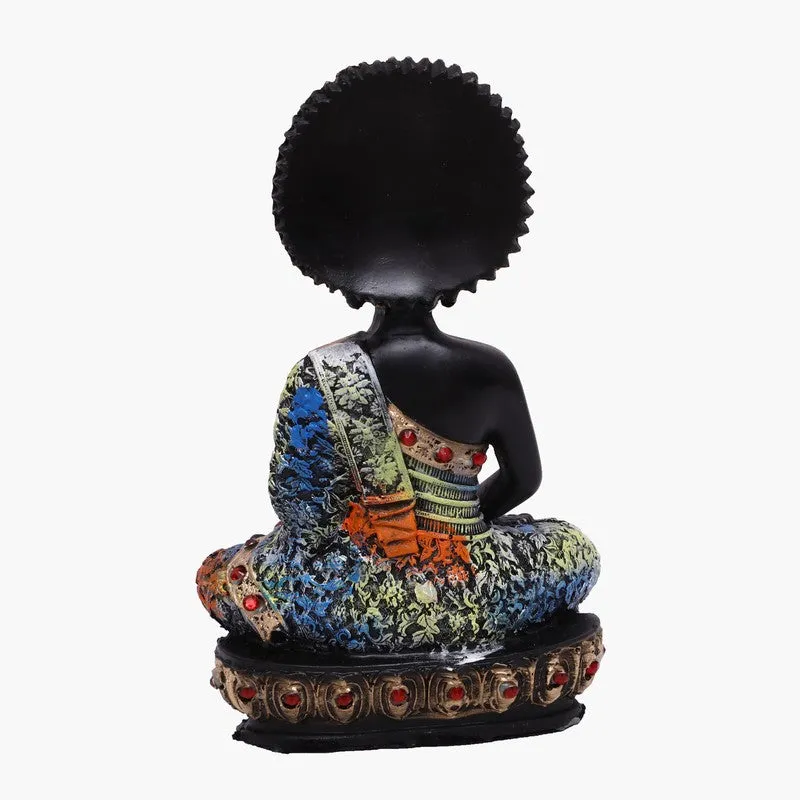 Sovereign Lotus Buddha Polyresin Idol - Black media 5