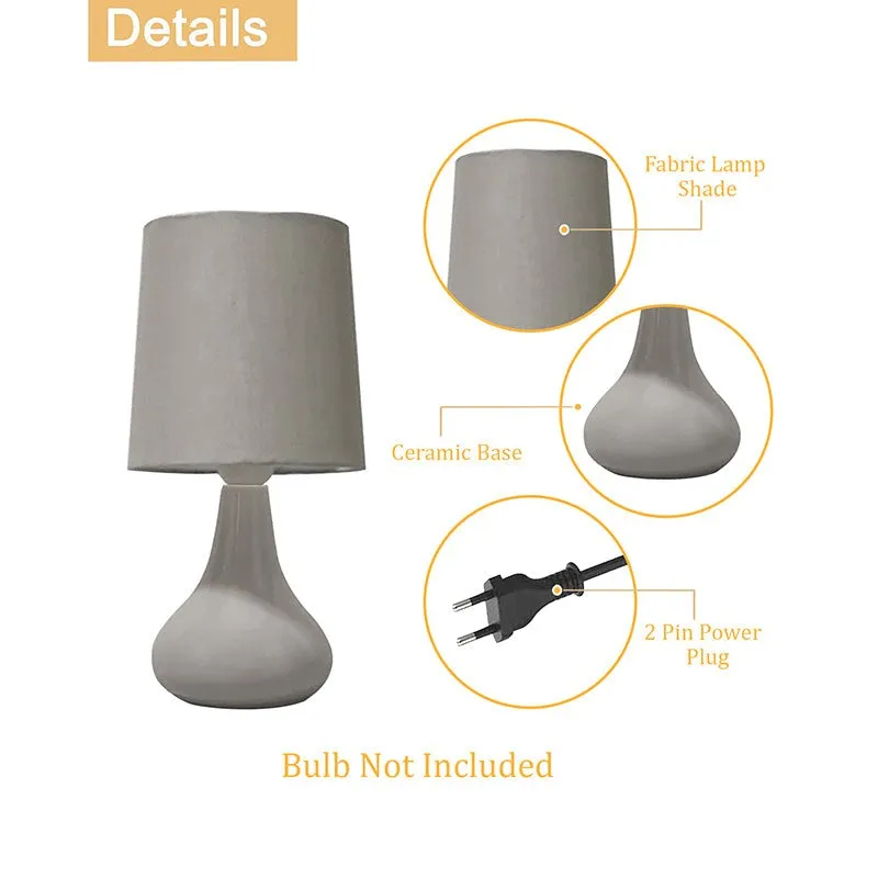 Perses Ceramic Fabric Table Lamp - White media 5