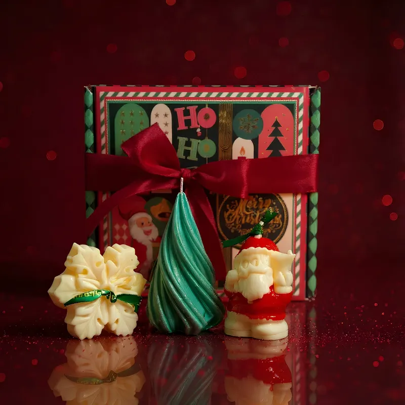 Christmas Centerpiece Decorative Scented Candles - Three Piece Set media 3