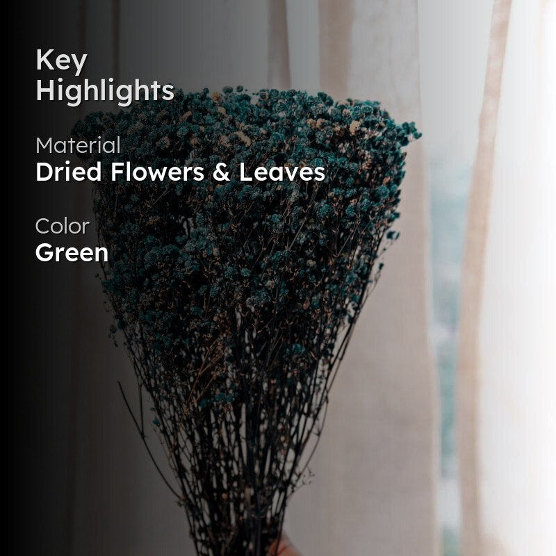 Naturally Dried Baby Breath Gypsophila Stems (Blue) - Set Of Five media 2