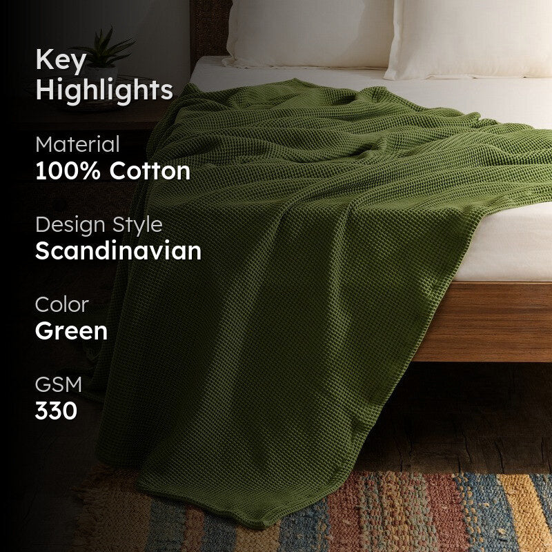 Soothara Cotton Blankets - Green media 2