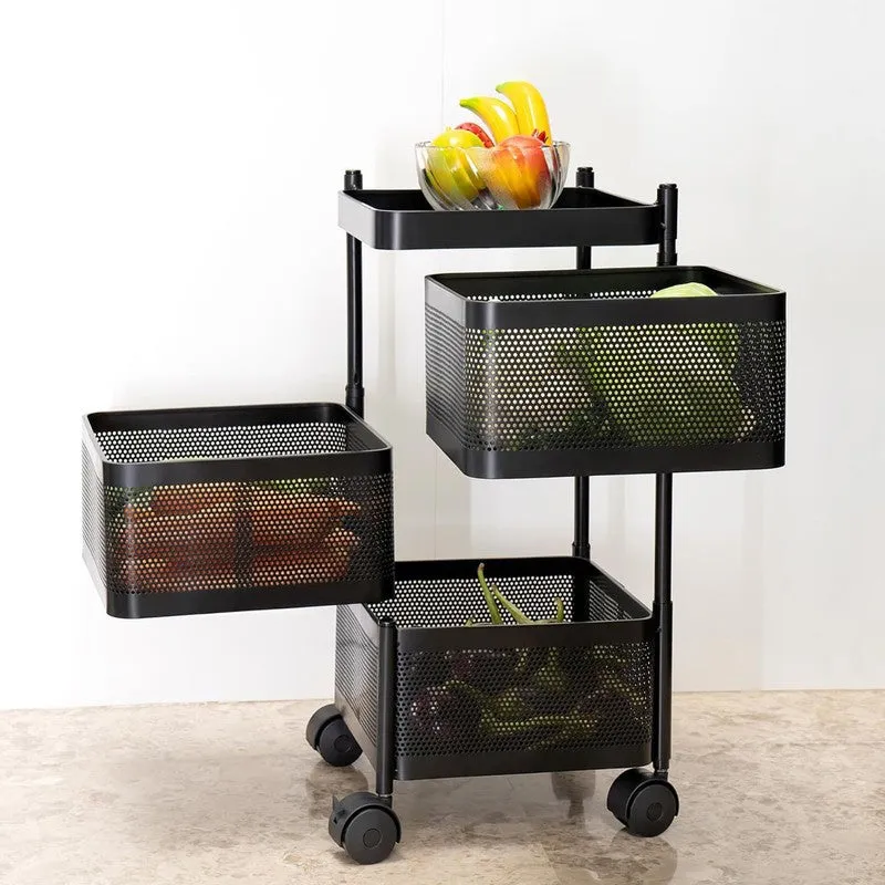 Swing Out Black Metal Storage Rack media 3