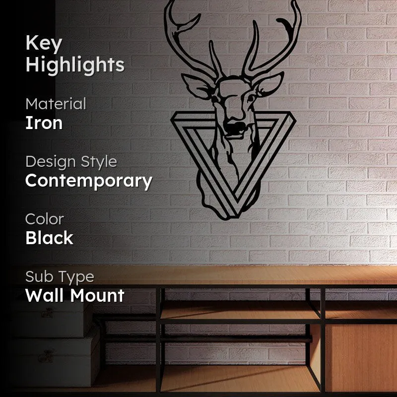 Reindeer Trace Black Iron Wall Accent media 2
