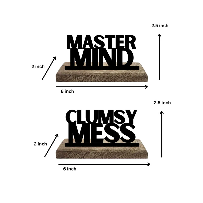 Clumsy Mess Typography Showpiece - Set Of Two media 5