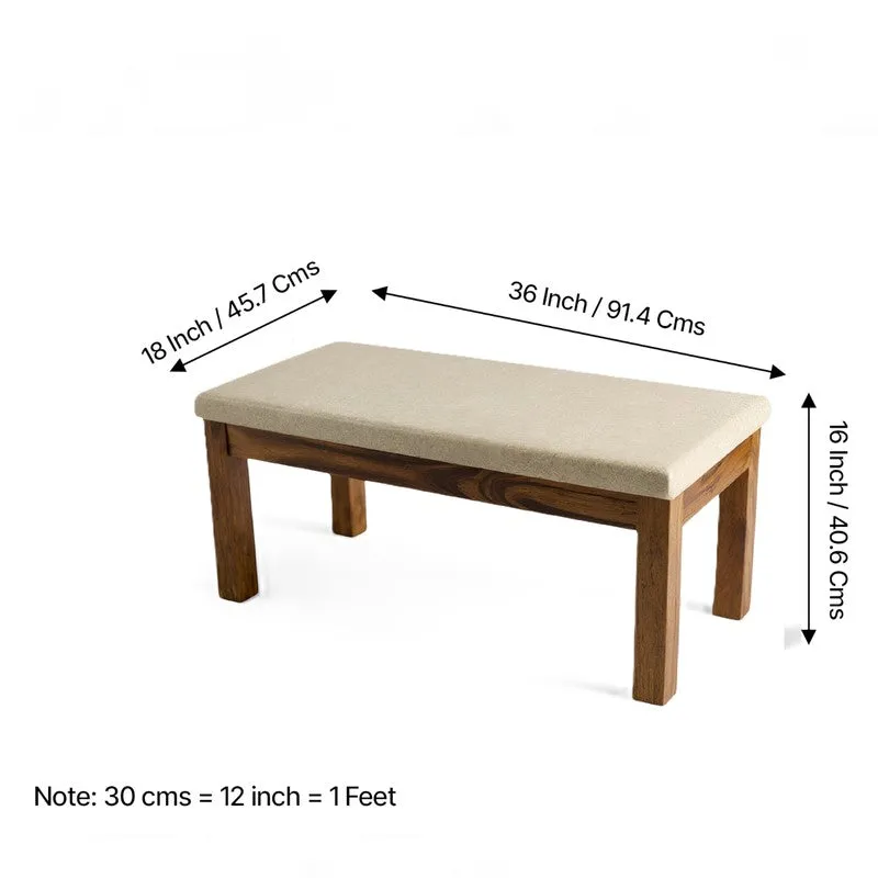 Fexon Sheesham Wooden Bench - Beige media 9