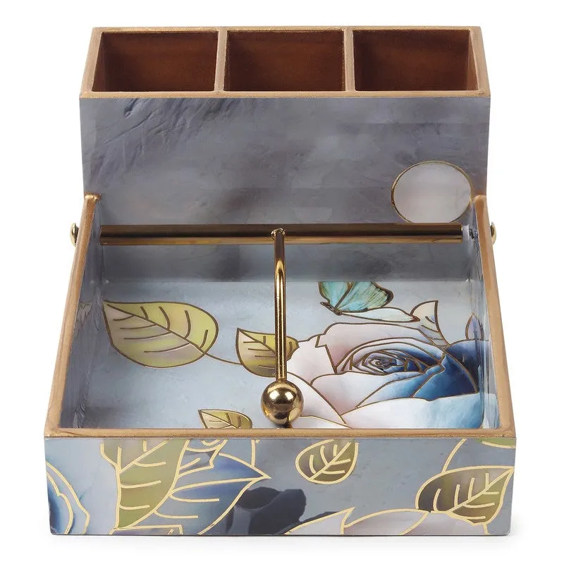 Rosy Wooden Cutlery & Tissue holder media 4