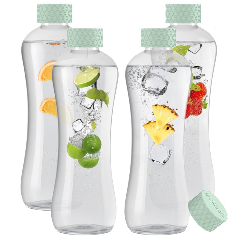 Rioware Quiet Flow Water Bottle (Blue, Green, 1000 mL Each) - Set Of Two media 4