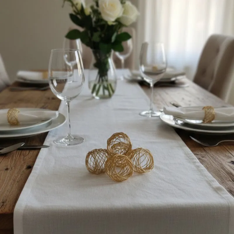 Napora Gold Metal Napkin Rings - Set Of Six media 7