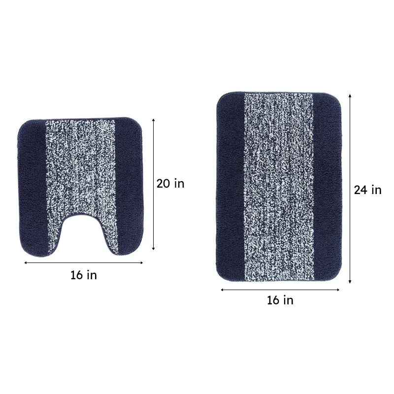 Marvis Anti Skid Bath Mat & Contour Mat (Blue)- Set of Two media 5