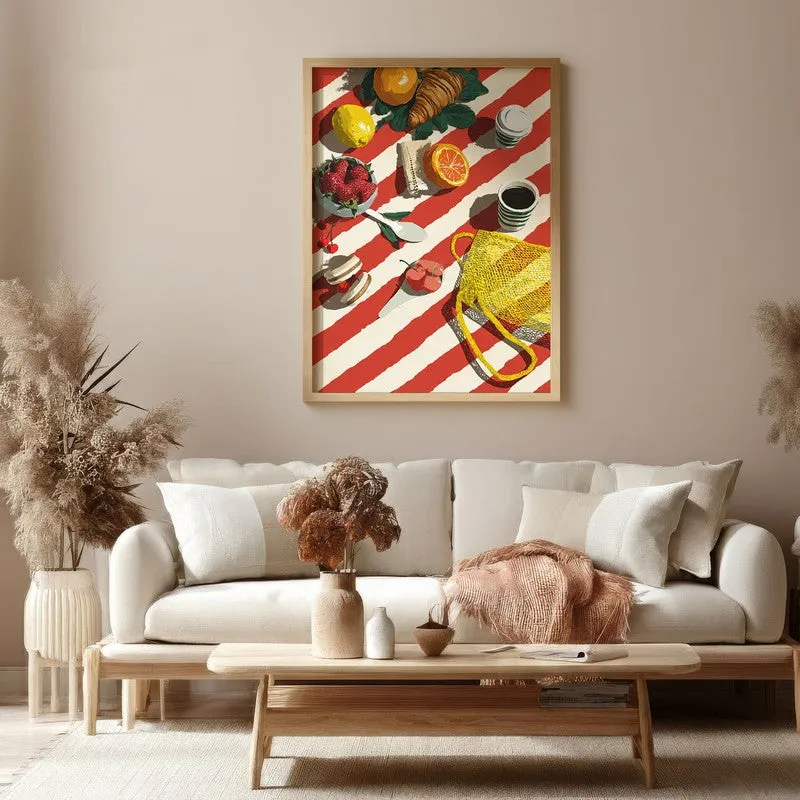 Bruncha Canvas Wall Painting With Brown Frame media 4
