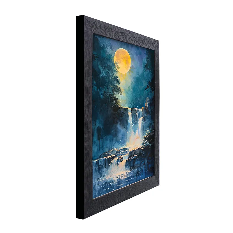Moonlit Waterfalls Wall Painting media 6