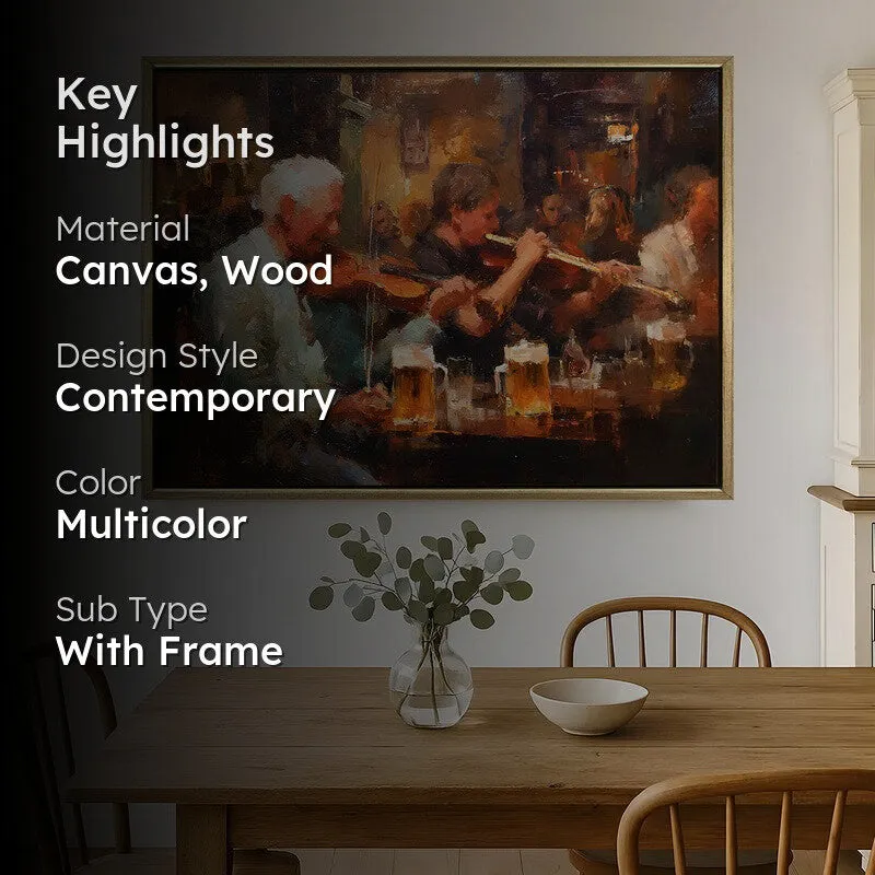 Mugside Music Canvas Wall Painting With Frame media 2