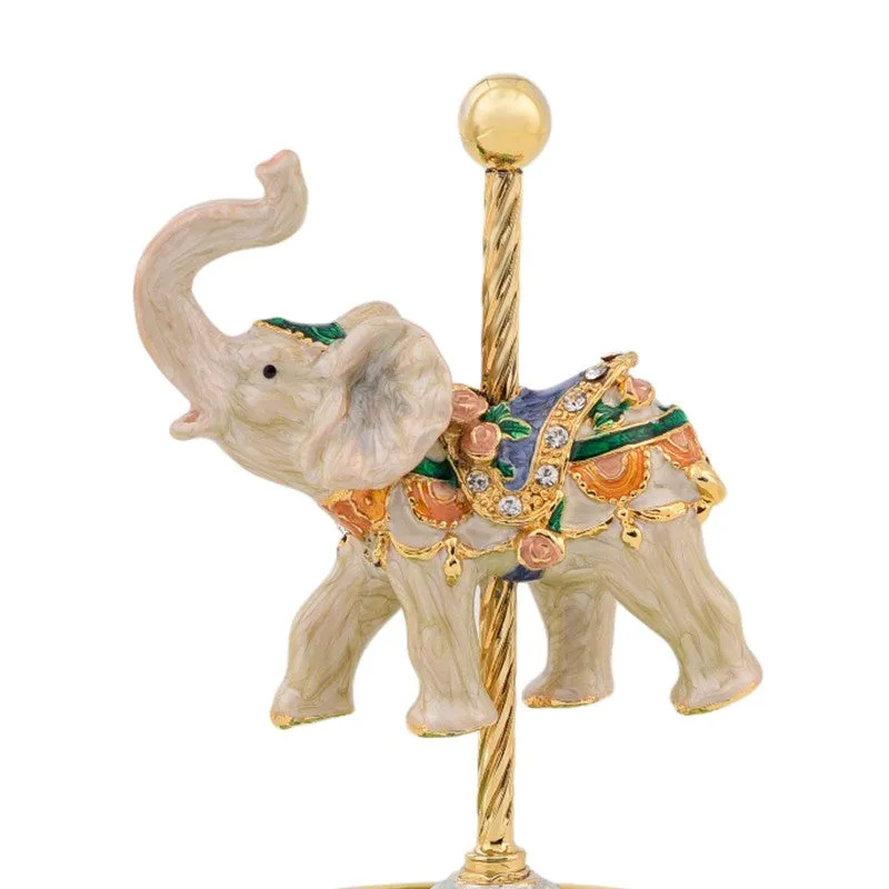 Silver Royal Elephant 24K Gold Plated Mild Steel Showpiece media 5