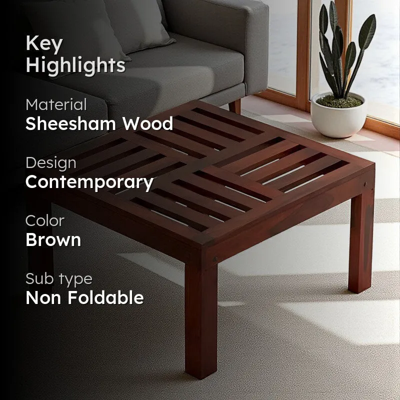 Nervon Sheesham Wooden Center Table - Rich Brown media 2