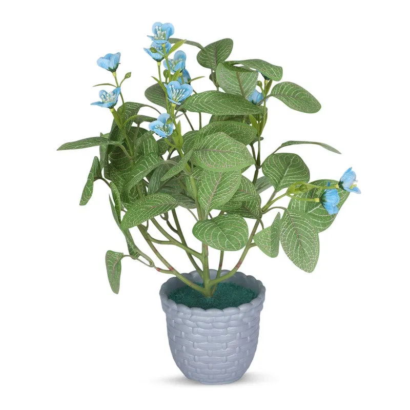 Artificial Blue Blossom Plant with Pot media 3
