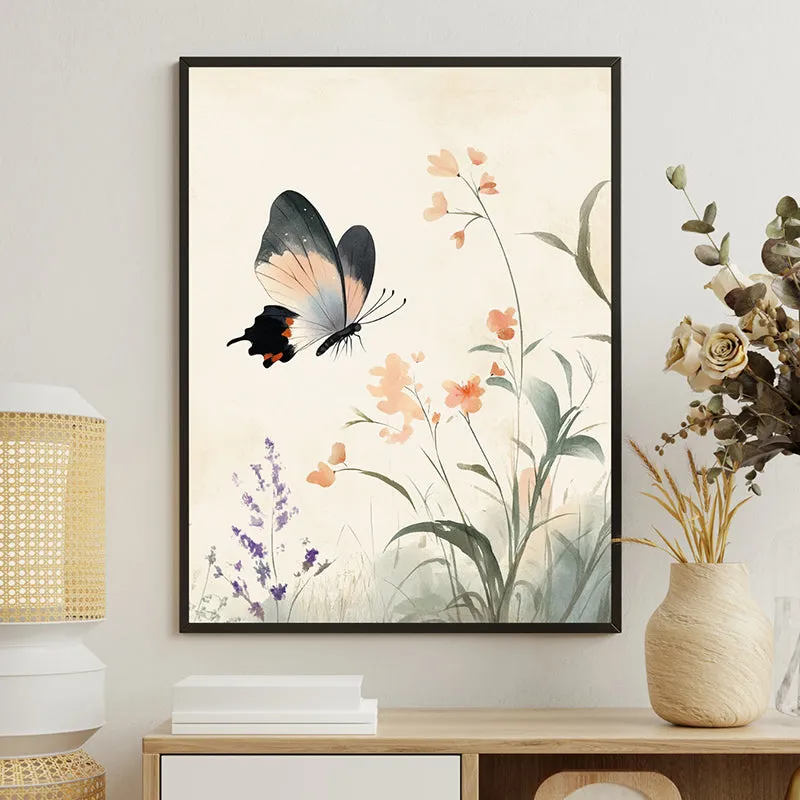 Botanical Titli Wall Art With Resin Frame media 1