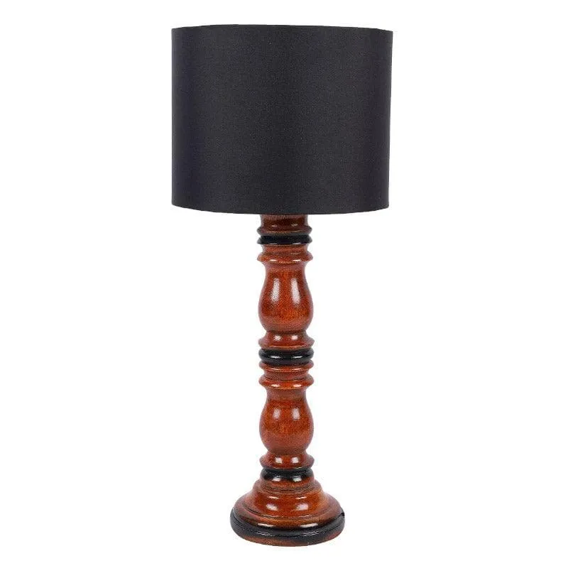 Blace Argyle Fabric Table Lamp - Black,Brown media 4