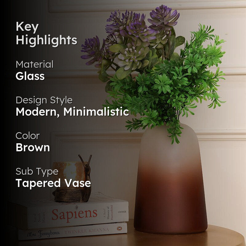 Bria Tall Frosted Glass Vase media 2