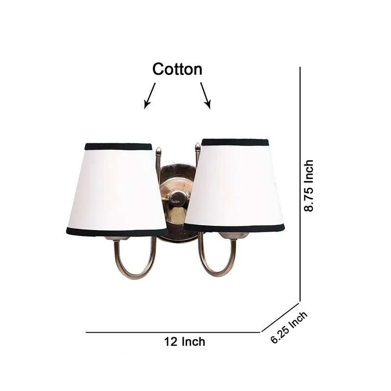 Veda Duo Conical Fabric & Metal Wall Lamp - Black & White media 5