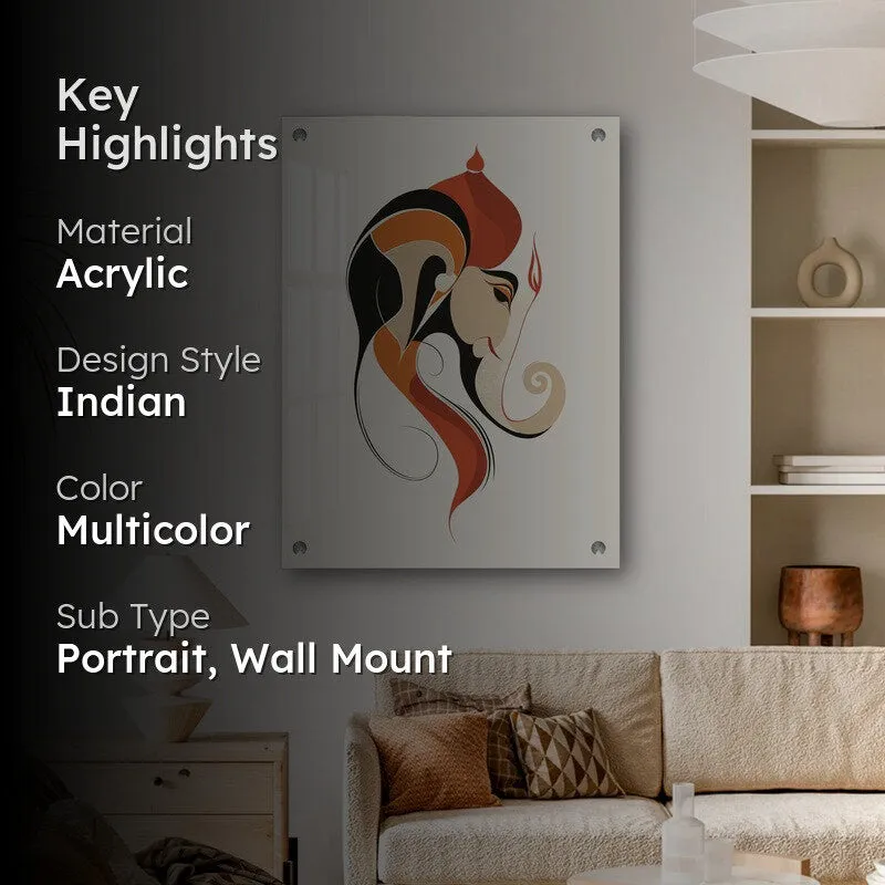 Divine Ganpati Presence Acrylic Wall Art media 2