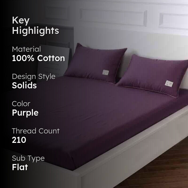 Royal in Mauve Cotton Bedsheet - 210 TC media 2
