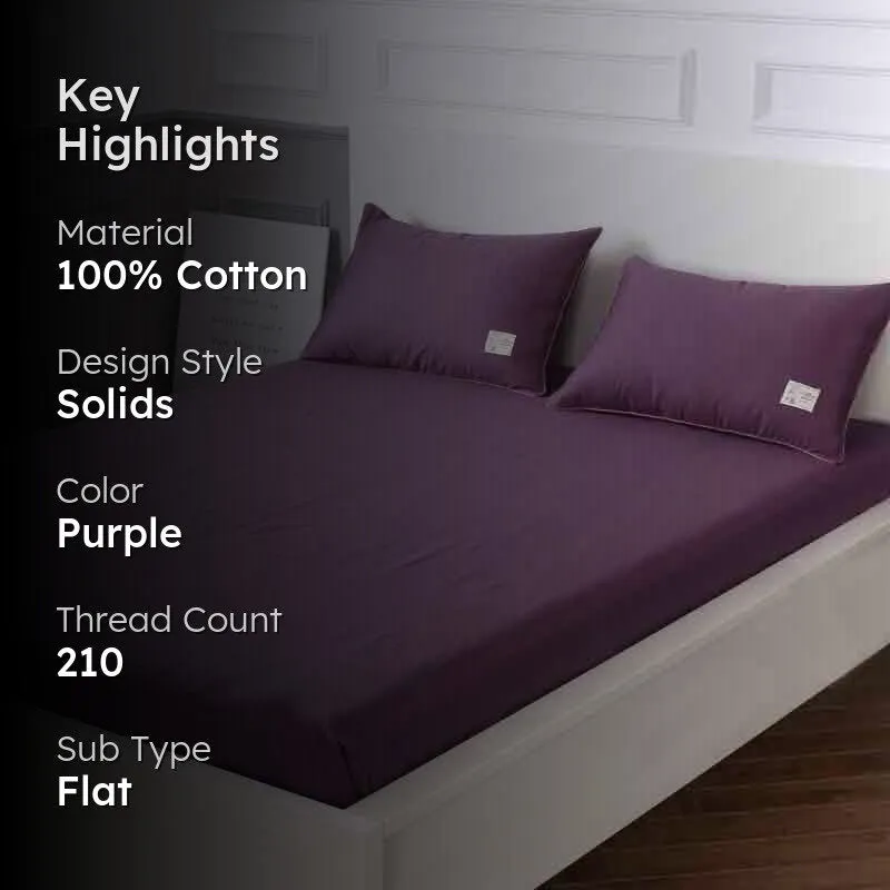 Royal in Mauve Cotton Bedsheet - 210 TC media 2