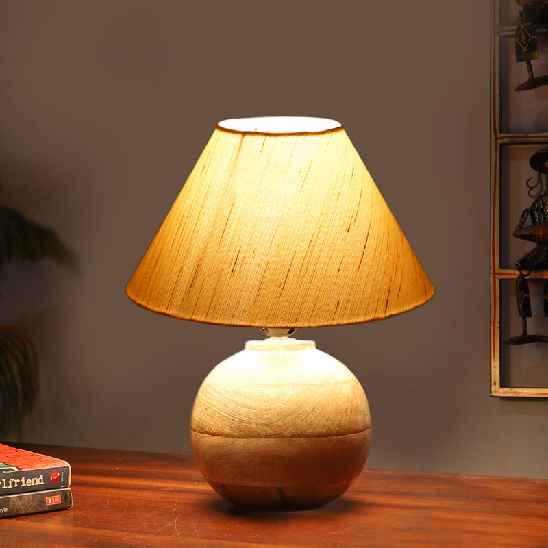 Cotin II Orb Cotton Table Lamp - OffWhite,Brown