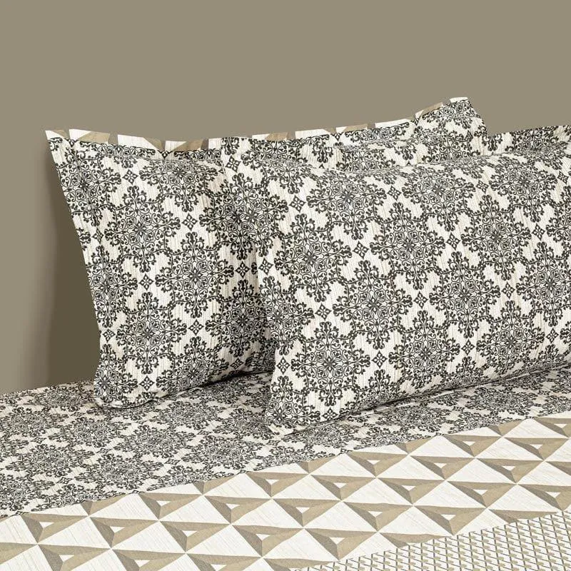 Swayam Zira Cotton Bedsheet (Beige) - 200 TC media 3