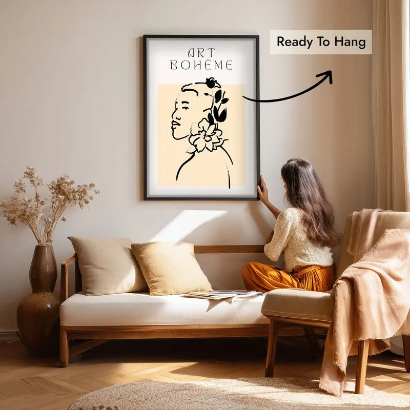 Serene Florals Canvas Wall Painting With Black Frame media 7