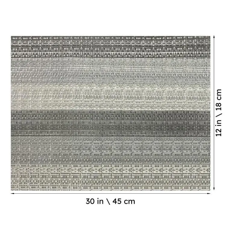 Lioren Silver Rectangle PVC Table Mats - Set Of Two media 6