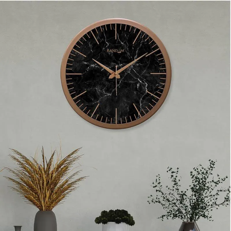 Mezo Marbled Wall Clock - Black media 1