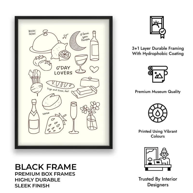 MealDoodle Archival Canvas Wall Art - Black media 10