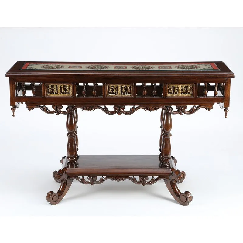 Crown Teak Wood Console Table media 4