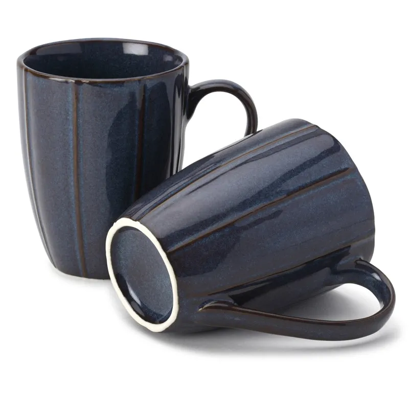 Ciro Porcelain Coffee Mug (300 mL Each/Blue) - Set of Two media 3