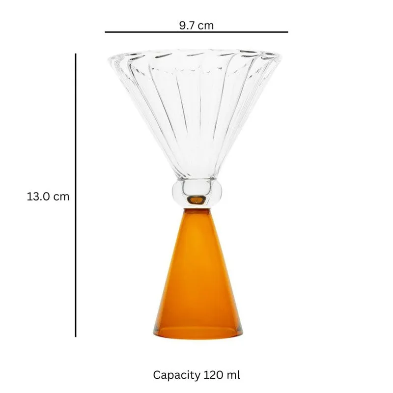Sunlit Amber Goblet Cocktail Glasses(120 mL) - Set Of Four media 6