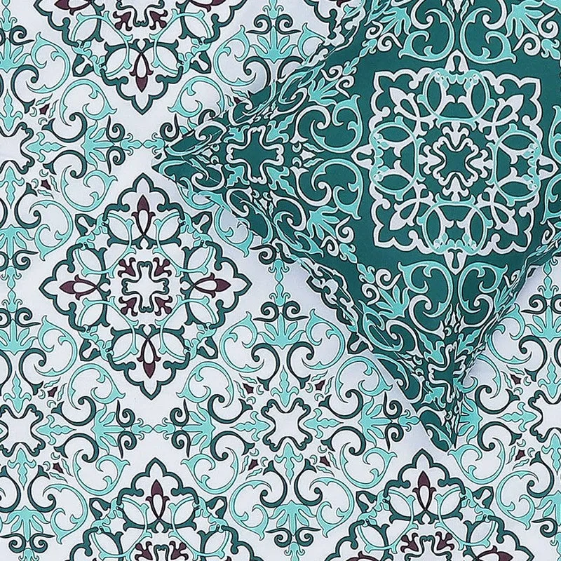 Monte Carlo Petal Aura Cotton Bedsheet (Green,White) - 104 TC media 6