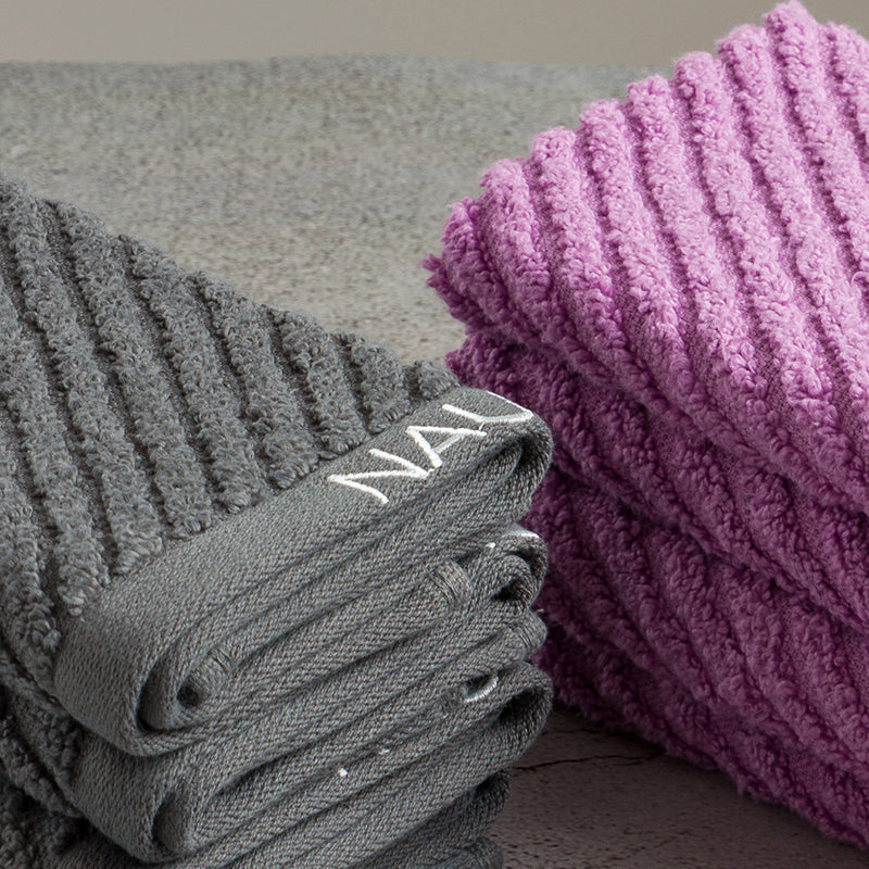 Nautica Riviera Soft Cotton Hand & Face Towel (Dark Grey & Lilac) - Set Of Eight media 5