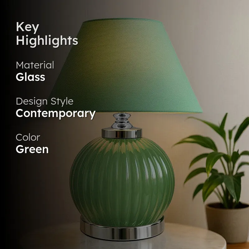 Glacera Glow Glass Table Lamp - Green media 2
