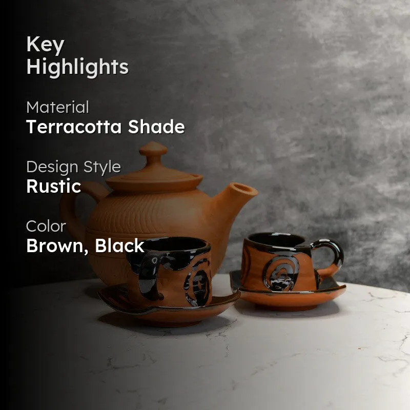 Classic Heritage Terracotta Tea Set & Tea Pots - Three Piece Set media 2