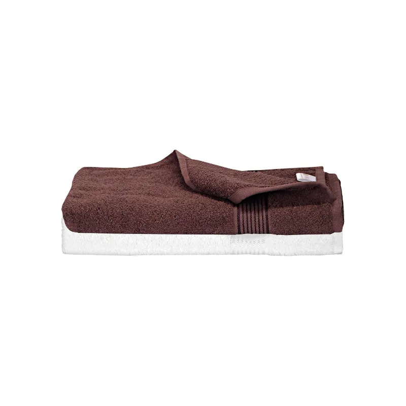 Bodil Bath Towel (White & Brown) - Set Of Two media 5