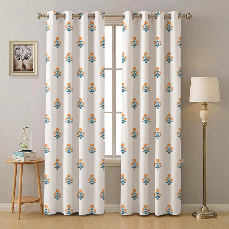 Urban Space Marigold Curtain (Multicolor) - Set Of Two media 3