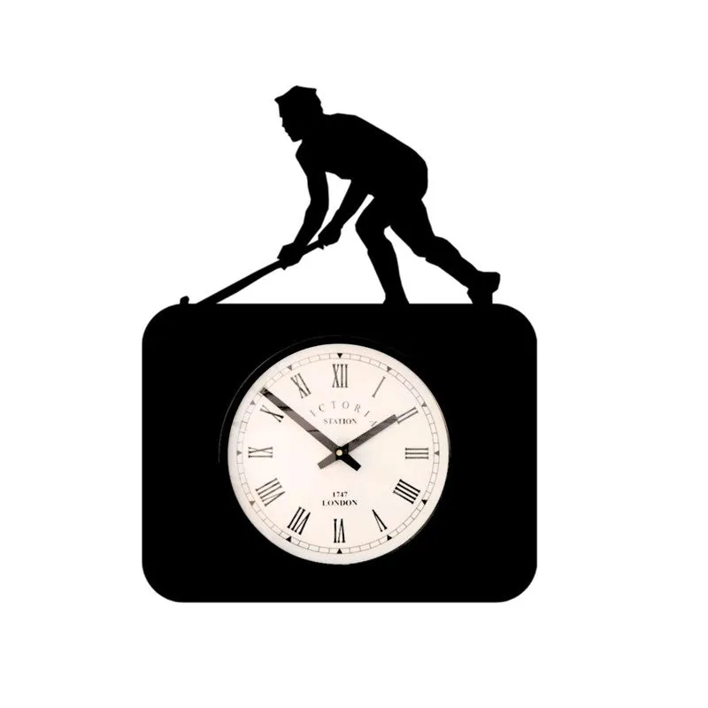Hockey Steel Analog Wall Clock - Black media 4