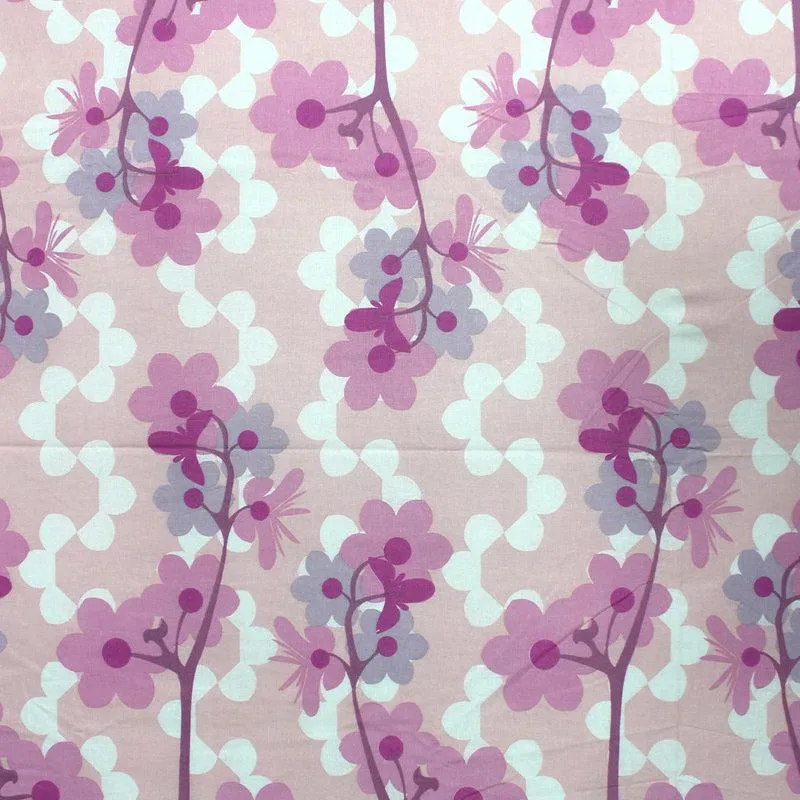 Warhi Floral Cotton Bedsheet (Pink) - 110 TC media 5