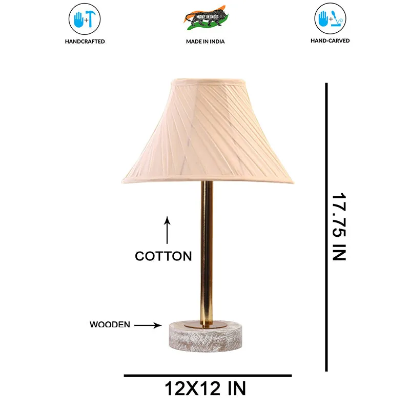 Twistra Rodin Wooden Table Lamp - Ivory,Gold,White media 7