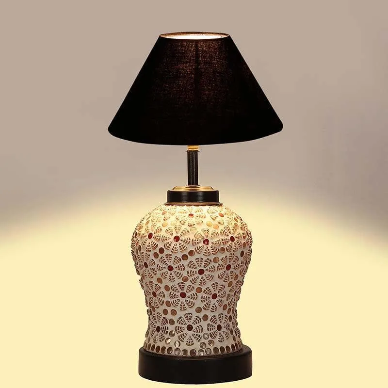 Fusion Fabric Table Lamp - Black,White media 5