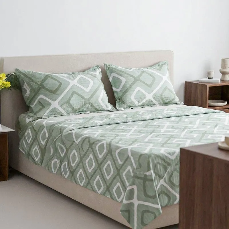 Nannia Neo Cotton Bedsheet (Green) - 200 TC media 3